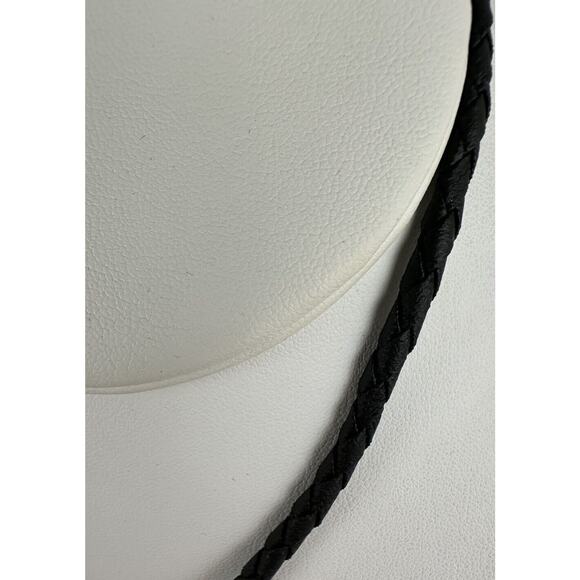 Necklace Bolo Tie Silver Tone Eagle Head Unbranded About 36 Inches Vintage - Picture 5 of 6